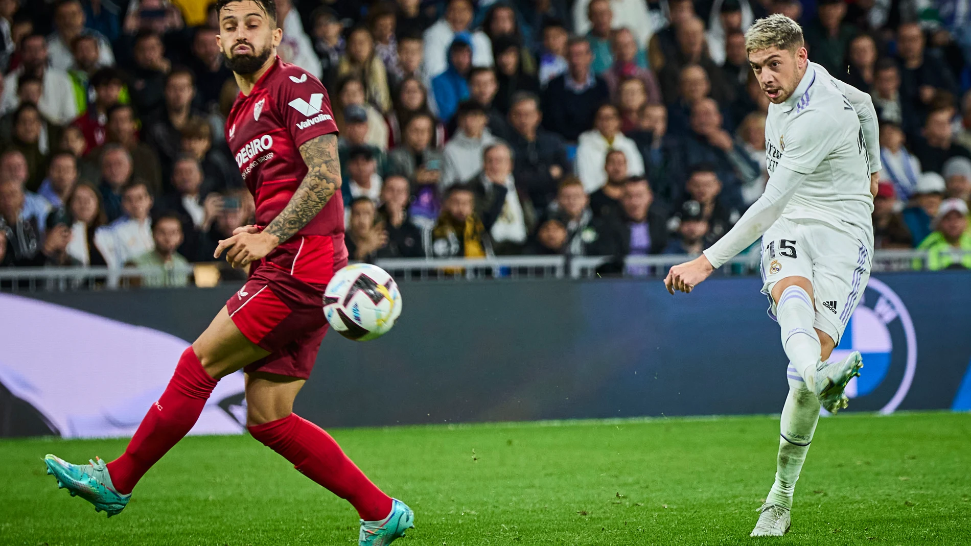 Valverde marcó un gol en el Real Madrid-Sevilla de la primera vuelta