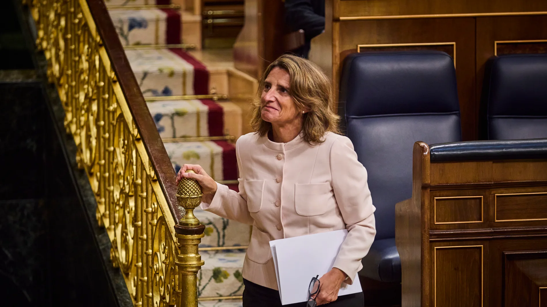 La ministra de Transición Ecológica, Teresa Ribera interviene durante la sesión de control al gobierno celebrada este miércoles en el Congreso