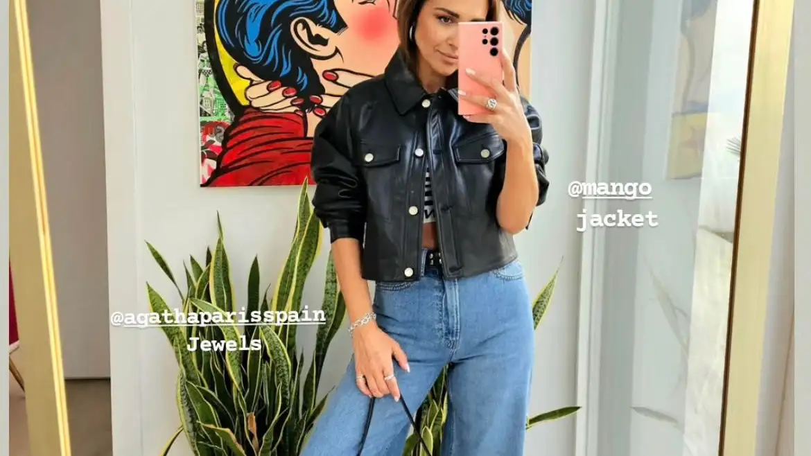 Paula Echevarría con jeans de Stradivarius.