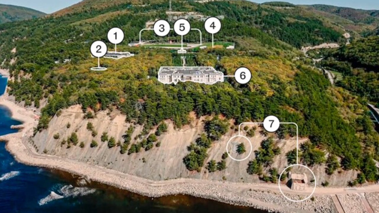 The company that built Putin’s underground lair unveils maps of the complex, located on a cliff next to the Black Sea