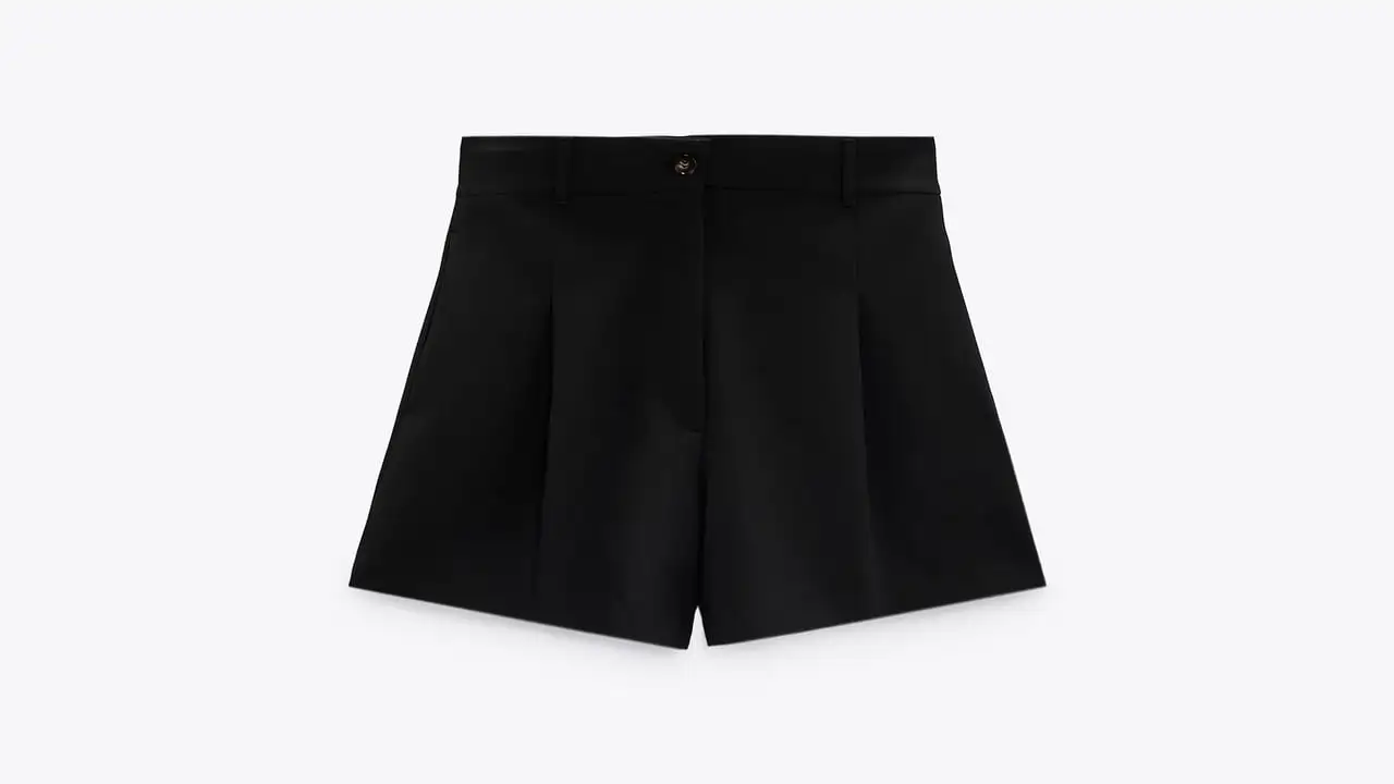 Short tiro alto pliegues