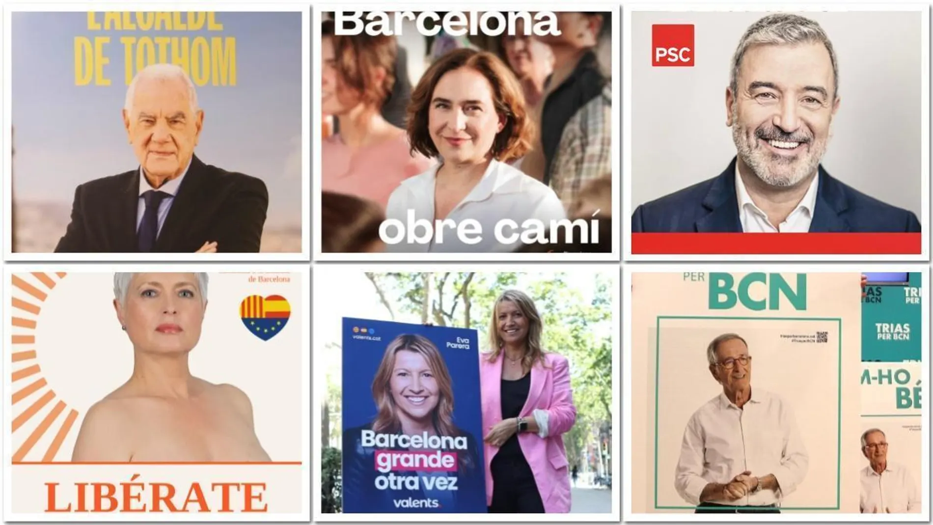 Carteles electorales de las elecciones municipales en Barcelona
