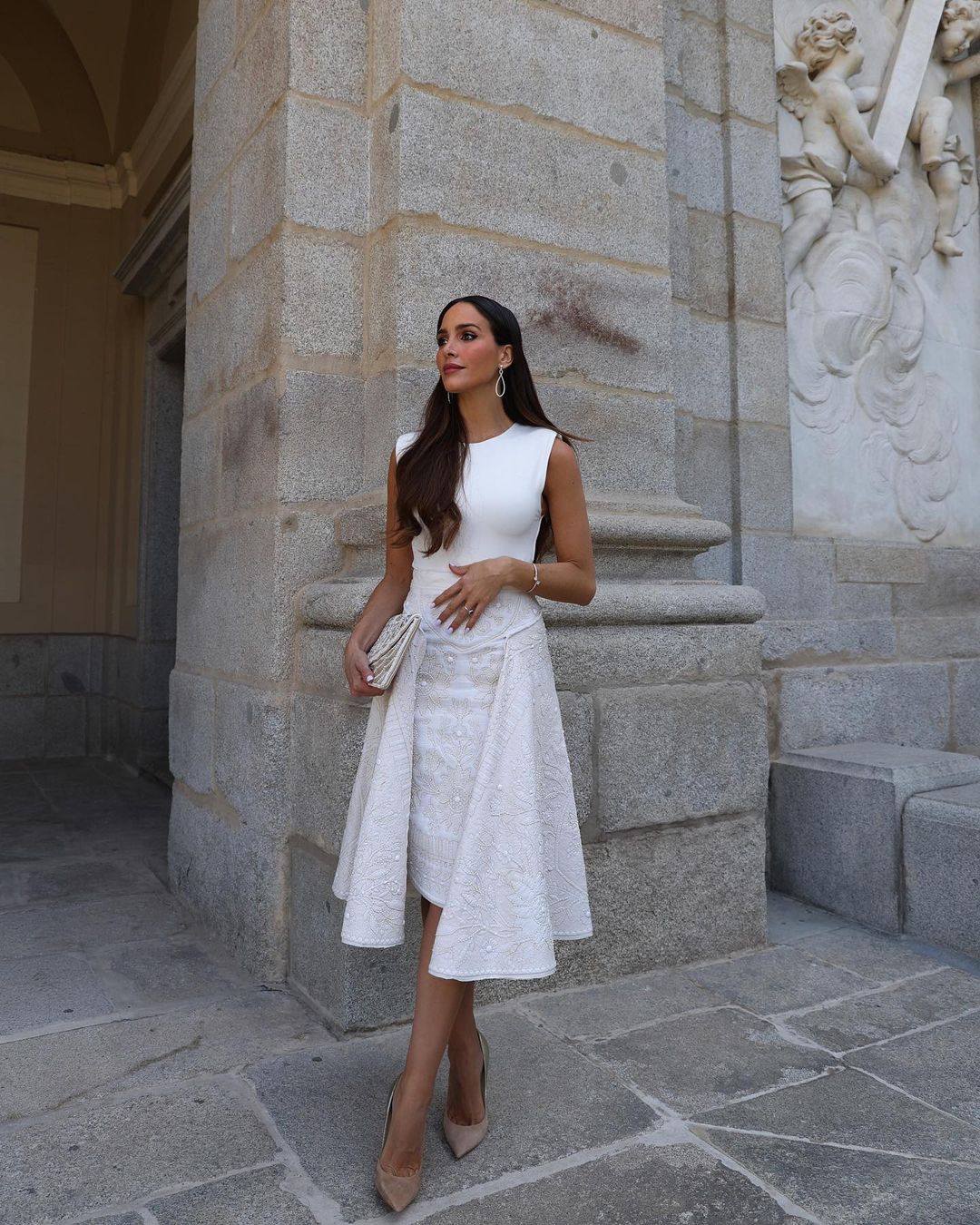 Rocío Osorno con falda de novia de Zara.