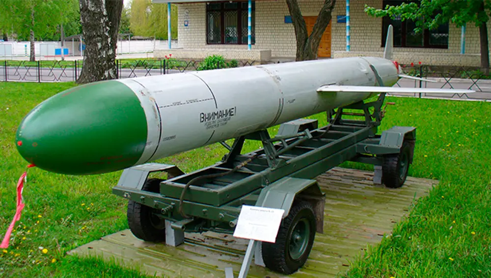 Kh-555 expuesto en el Museo de la Fuerza Aérea de Ucrania.