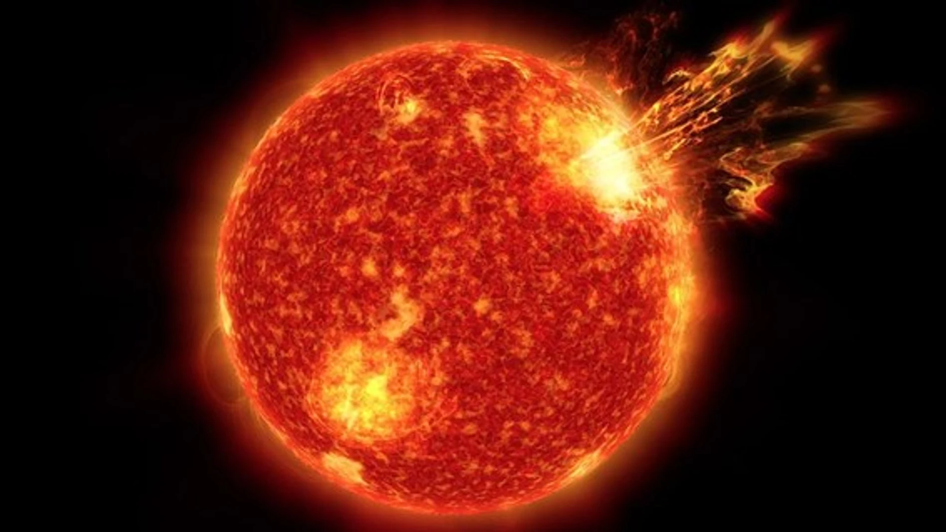 Ilustración de una erupción solar, NASA's Goddard Space Flight Center
