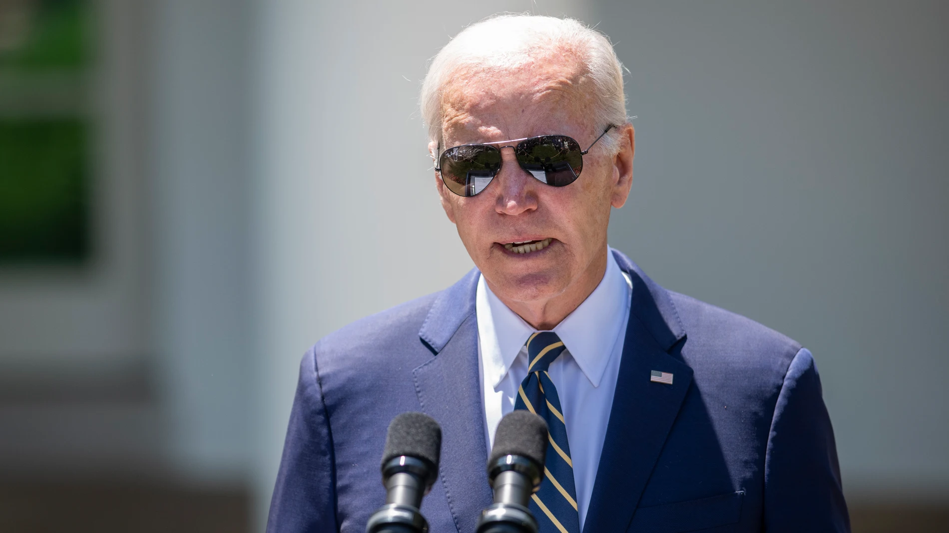 May 25, 2023, Washington, District of Columbia, USA: United States President Joe Biden offers remarks to nominate General Charles Q. Brown, Jr., to serve as the next Chairman of the Joint Chiefs of Staff, in the Rose Garden at the White House in Washington, DC, Thursday, May 25, 2023 25/05/2023