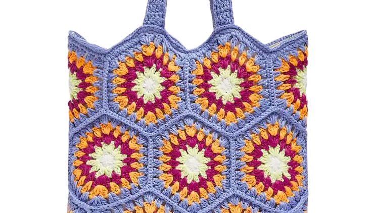 Tote bag crochet flores