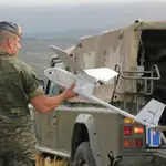 Militares españoles con drones