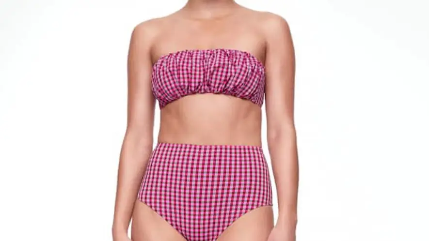 Bikini braguita alta vichy / bikini top fruncido vichy 