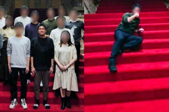 La semana pasada se filtraron fotografías en las que se observa a Shotaro con un grupo de jóvenes posando en las escalinatas de la residencia del primer ministro