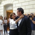 Dolores Delgado y Álvaro García Ortiz durante el nombramiento del segundo como nuevo Fiscal General del Estado, en la sede de la Fiscalía.