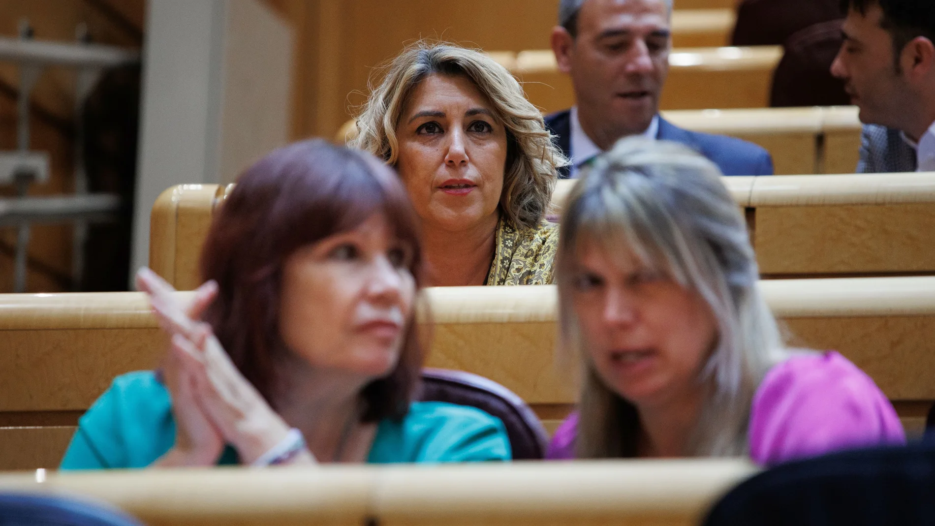 a expresidenta de la Junta de Andalucía, Susana Díaz, durante una sesión plenaria, en el Senado