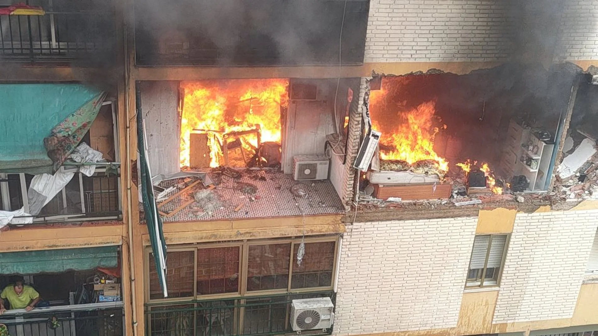 Imagen de la vivienda que ha sufrido la explosión