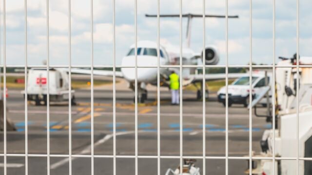 maintenance-aircraft-tarmac-behind-barrier-nantes-france-april-plane-company-hop-airport-nantes-france