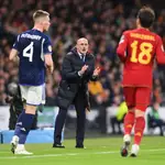 Luis de la Fuente durante el último partido de la selección española ante Escocia