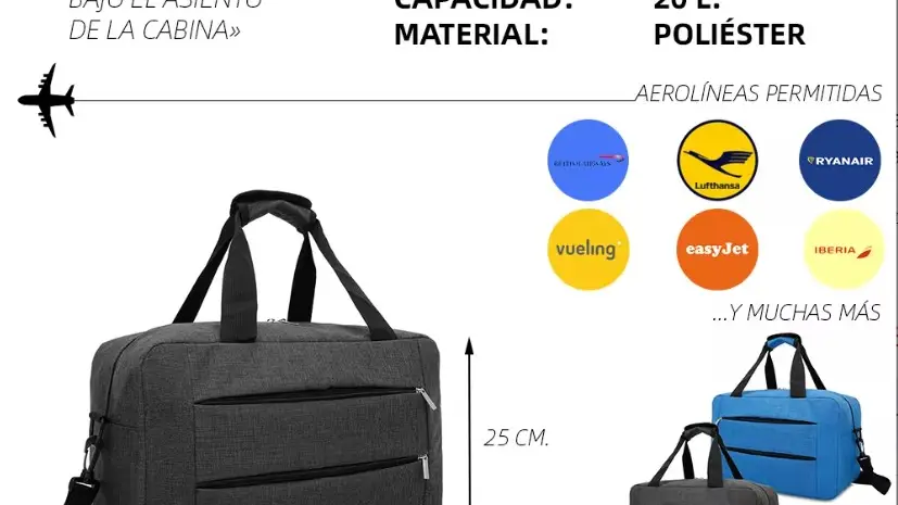 Bolsa de viaje para cabina de avión barata 