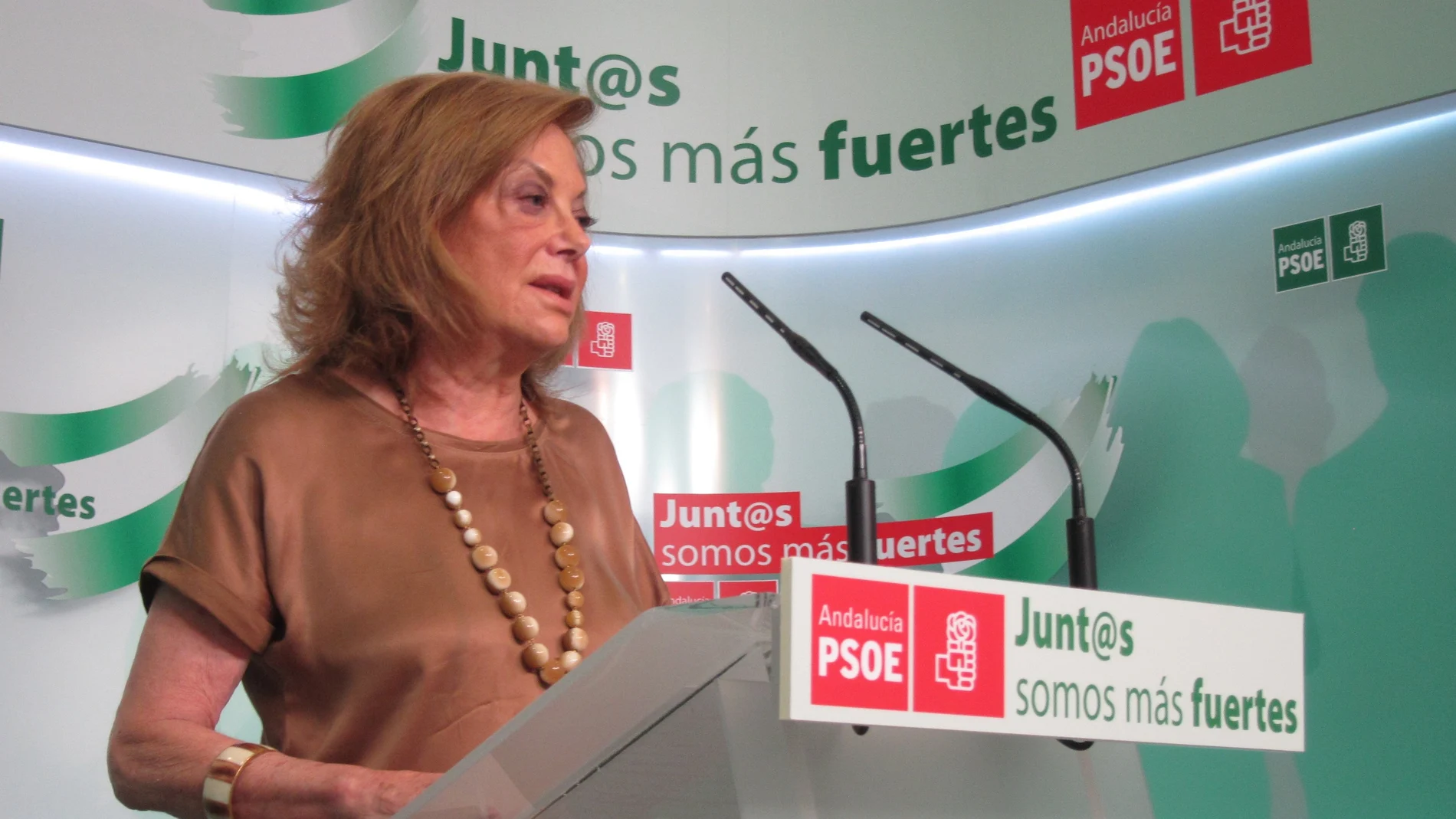 Presidenta del PSOE-A, Amparo Rubiales, en rueda de prensa.