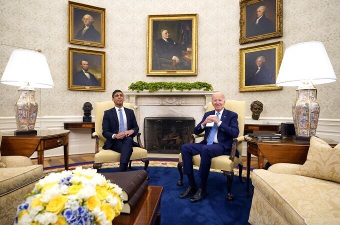 Joe Biden recibe este jueves al "premier" británico, Rishi Sunak, en la Casa Blanca