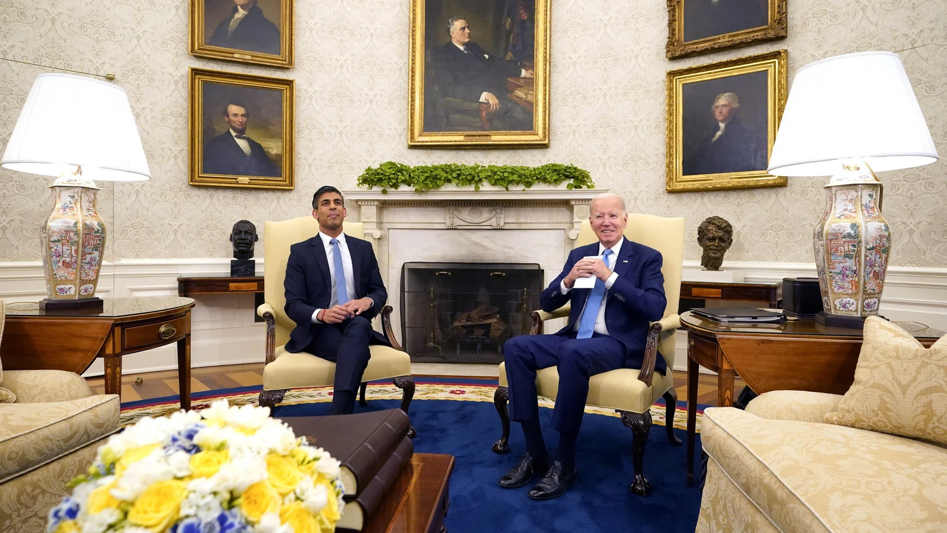 Joe Biden recibe este jueves al "premier" británico, Rishi Sunak, en la Casa Blanca