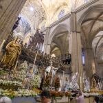 Los diferentes pasos del Corpus Christi están expuestos en el interior de la Catedral de Sevilla donde pueden ser visitados 