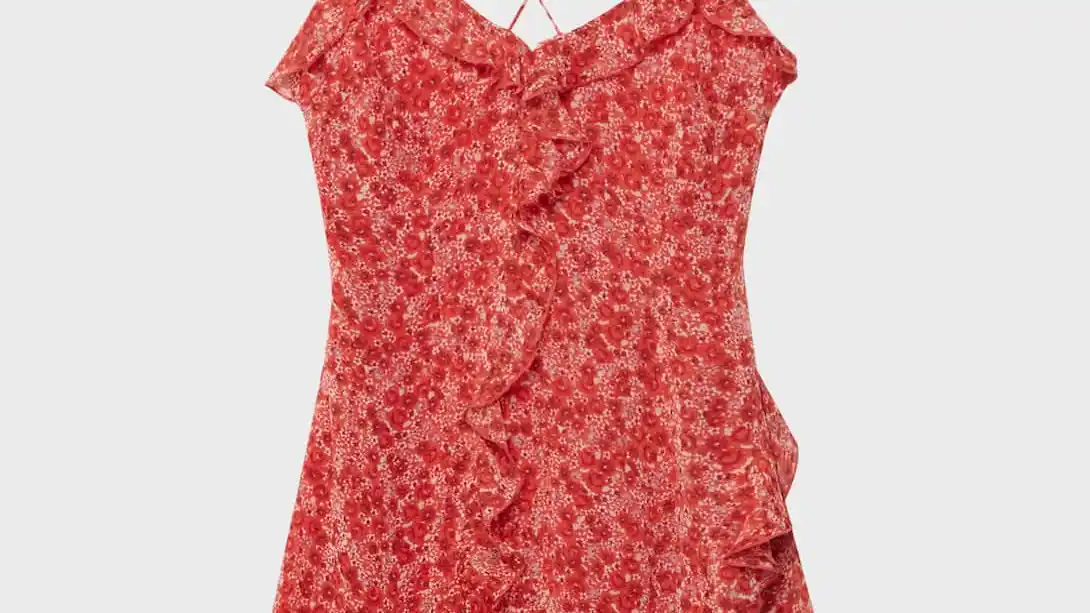 Vestido corto volantes