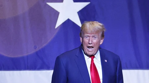 Former US President and Republican presidential candidate Donald Trump speaks at the Georgia GOP State Convention