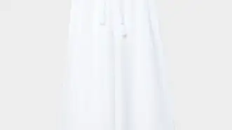 Pantalón ancho bordado suizo