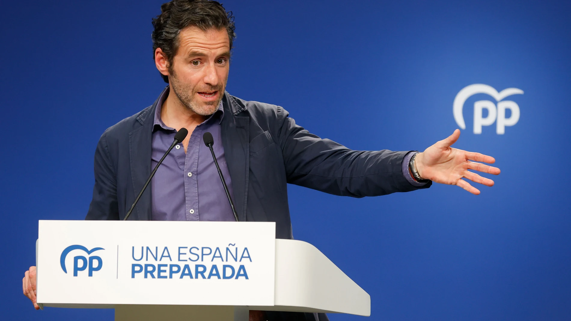 MADRID, 12/06/2023.- El portavoz de Campaña del PP, Borja Sémper, este lunes durante la rueda de prensa posterior a la la reunión del Comité de Dirección del partido. EFE/ Javier Lizon 