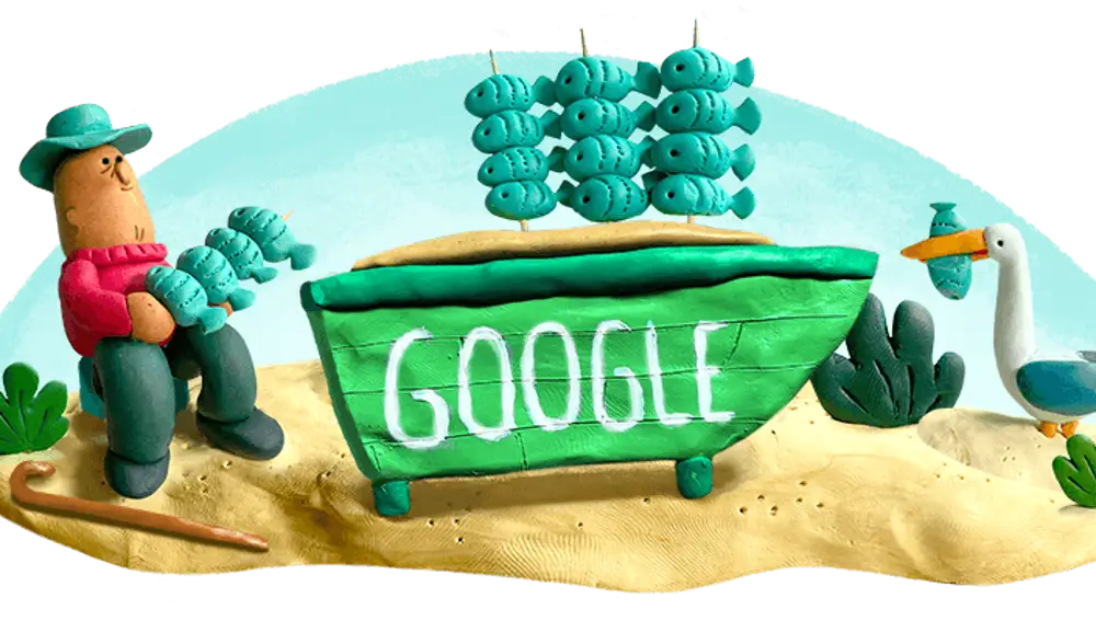 El doodle de Google con los espetos malagueños