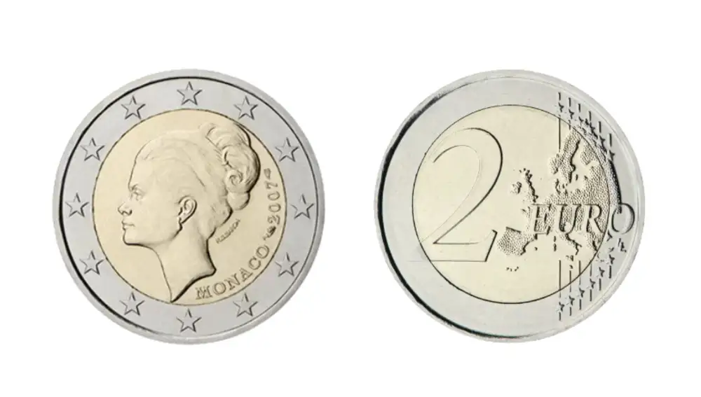 Moneda que conmemora los 25 años de la muerte de Grace Kelly