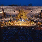 La mítica Arena de Verona, durante una representación de la "Aida" de Verdi