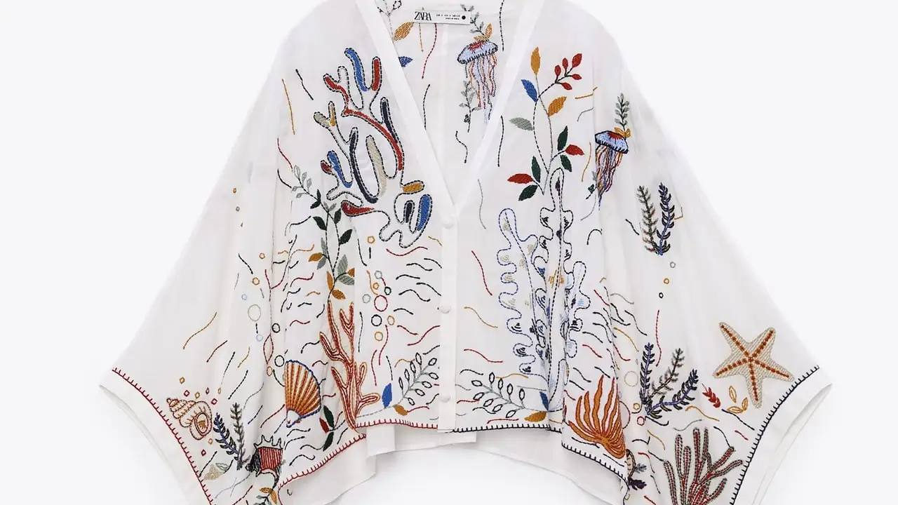 Blusa algodón bordados