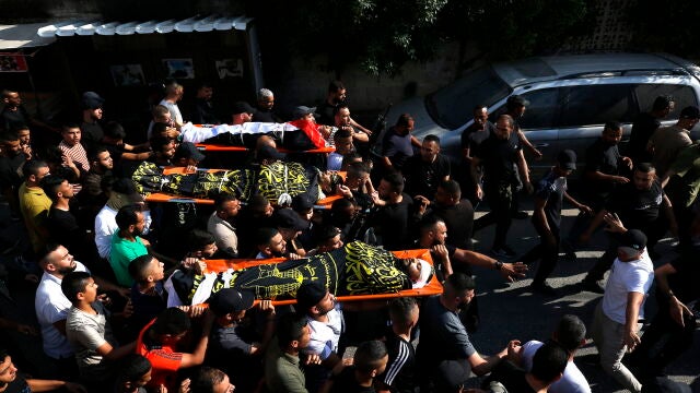 Funeral of Palestinians killed in clashes with Israeli forces in Jenin, West Bank