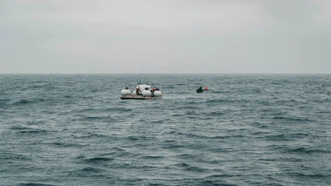 El submarino "Titan" antes de sumergirse el 18 de junio