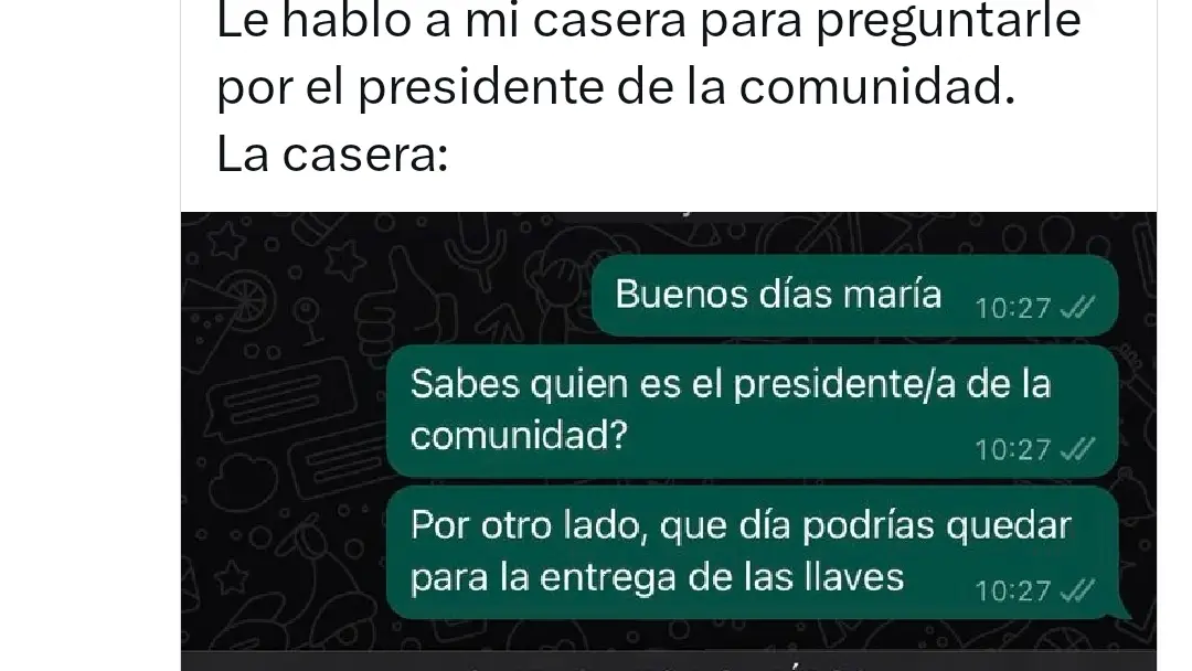 Conversación entre Antonio y su casera