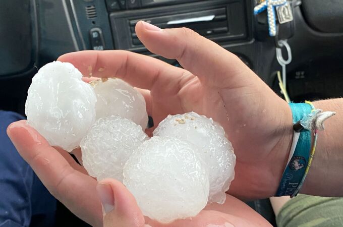 El granizo ha golpeado con fuerza este miércoles en la Región de Murcia