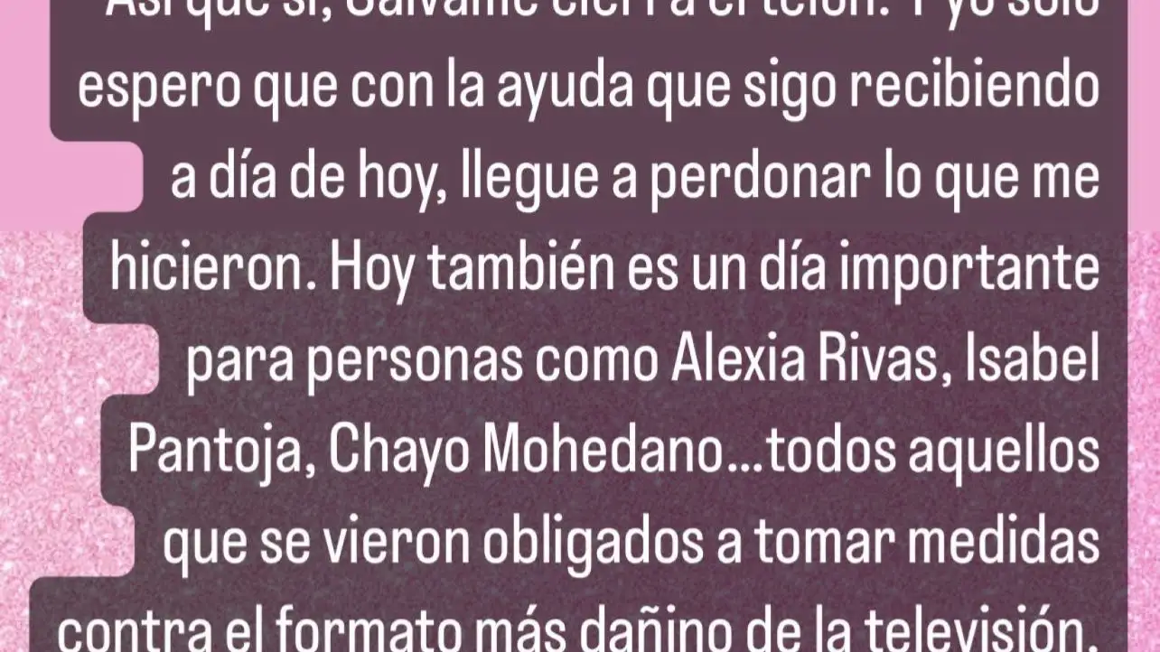 Story de Marta Riesco sobre el final de &quot;Sálvame&quot;
