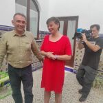 Enrique Santiago y Rocío Cruz en la sede del PCE en Córdoba