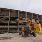 La imagen del Camp Nou totalmente en ruinas con las obras 