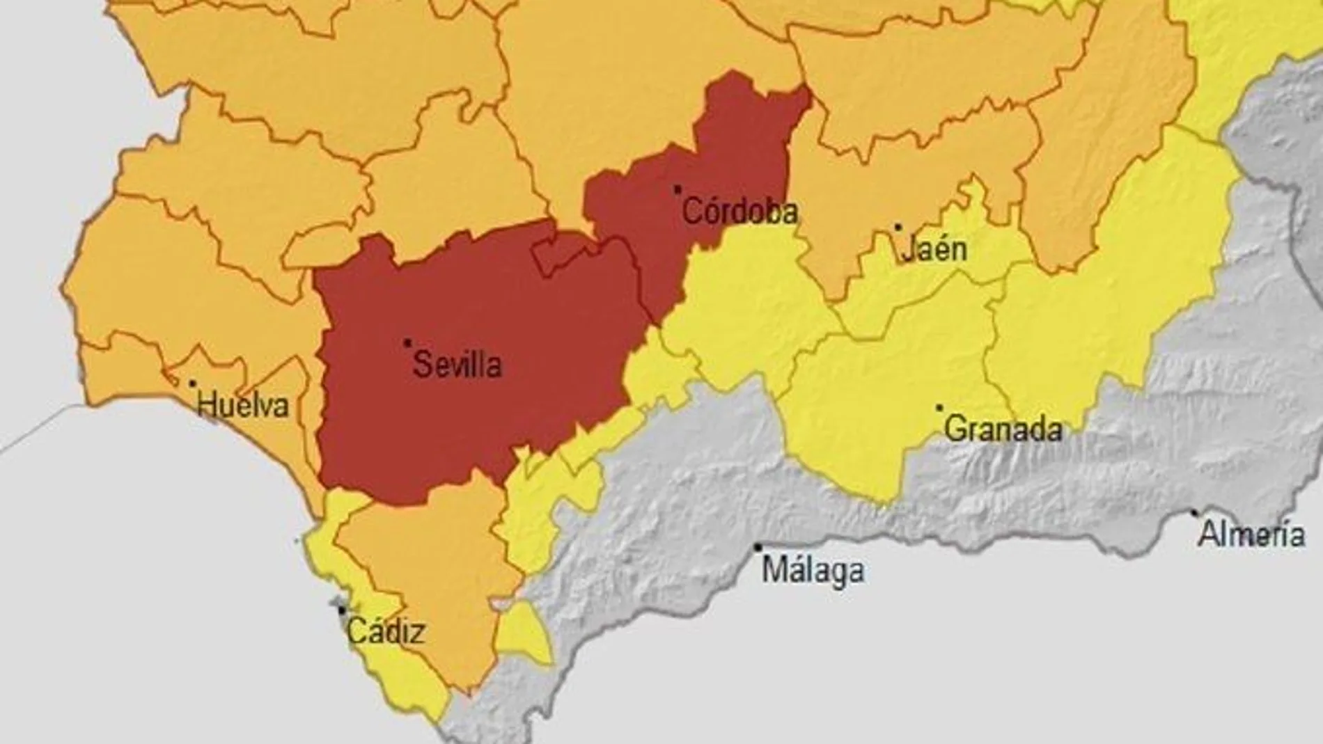 Avisos por altas temperaturas activos este lunes 26 de junio en Andalucía