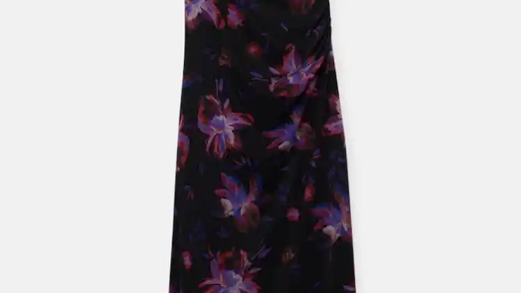Vestido largo tul flores