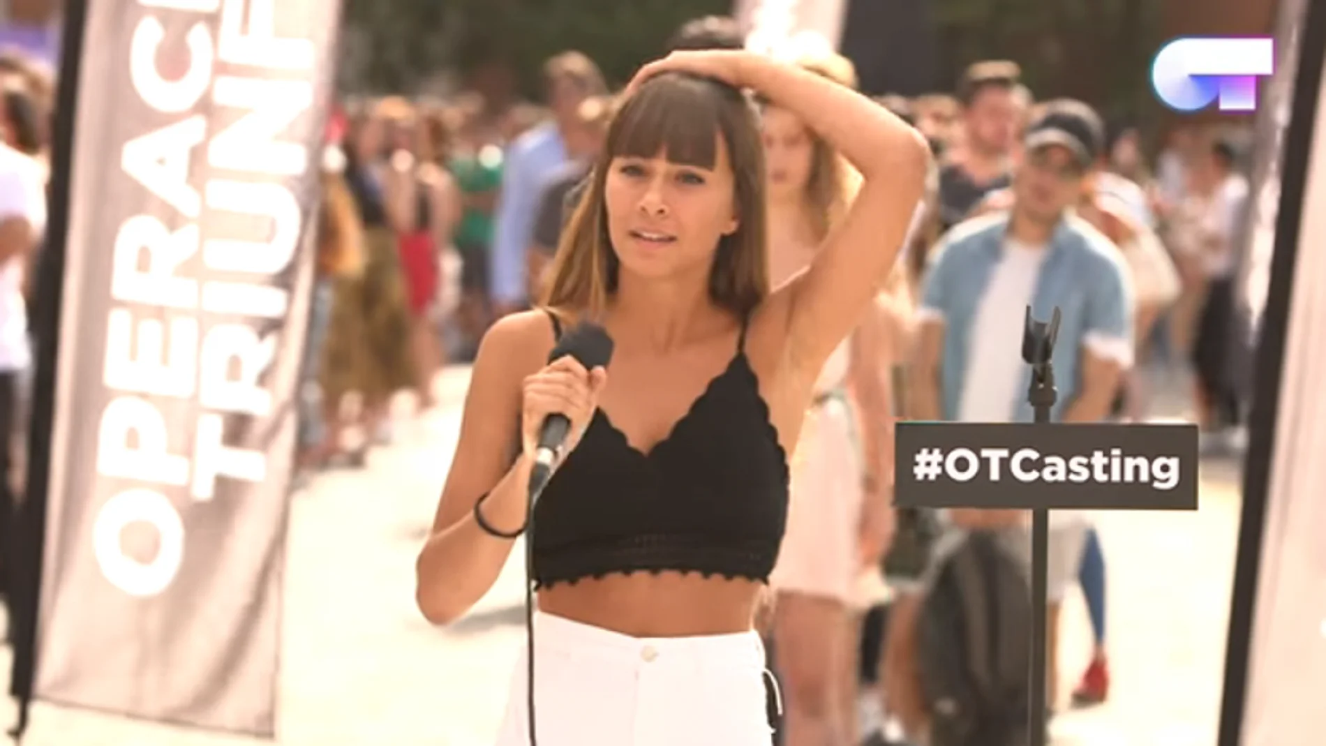 La cantante Aitana Ocaña durante el casting de 'OT 2017' en Barcelona