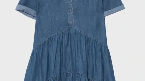 Vestido corto camisero fluido