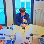 El expresidente del Govern Carles Puigdemont comparece por videconferencia en el jucio en la Audiencia de Barcelona al exconseller Miquel Buch y al mosso Lluís Escolà por presuntamente darle escolta en Bélgica tras en el 155.