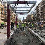 Obras de interconexión del tranvía por la Diagonal de Barcelona
