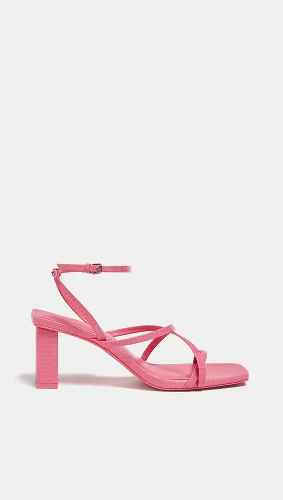 sandalia tacon tira cruzada 67 Cross strap heeled sandal