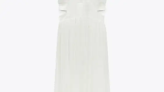Vestido midi plisado cut out