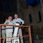 El propietario del hotel Quinta San Francisco en Castrojeriz (Burgos), José Galíndez, patrocinador del proyecto, durante la inauguración del observatorio astronómico del hospital de peregrinos de San Antón