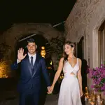 Marco Asensio y Sandra Garal el día de su boda