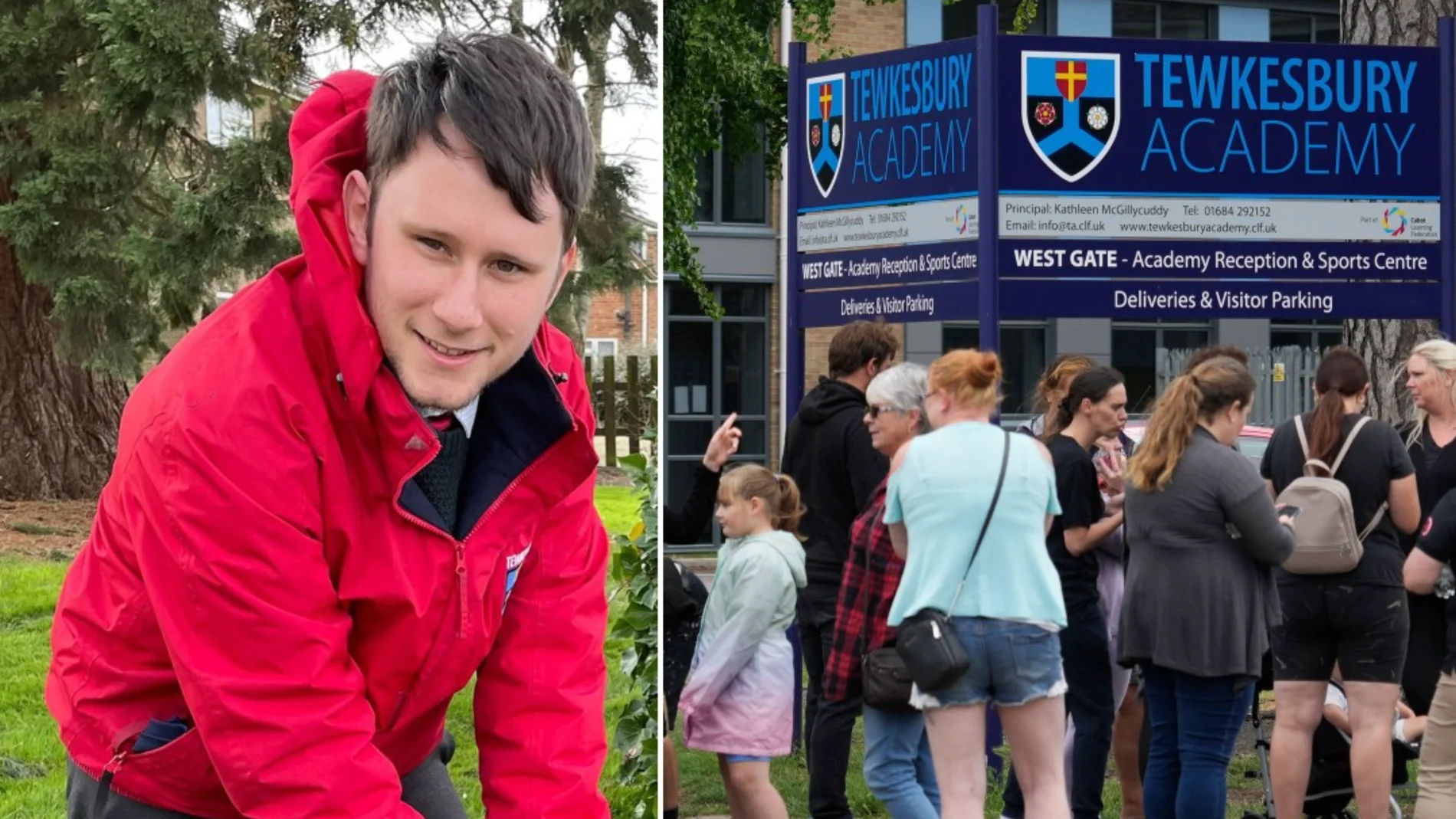 Jamie Sansom (izq.) es el profesor de Matemáticas que fue apuñalado en una escuela de Tewkesbury, Reino Unido